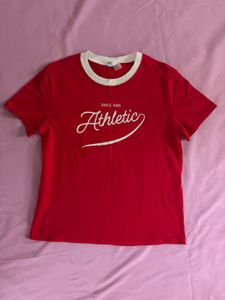 Red "Athletic" Graphic T-Shirt
