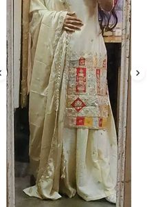 New Heavy Work Off White Sharara Set