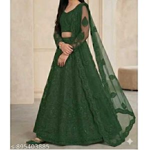 Stunning Emerald Green Lehenga Choli Set