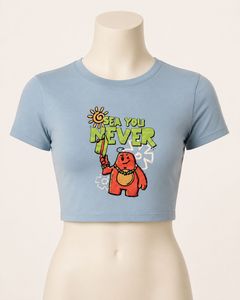 Baby Blue Graphic Crop Top