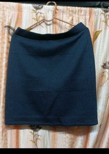 VERO MODA Classic Dark Blue Textured Mini Skirt