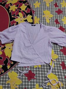 Lavender Wrap Crop Top