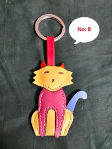 Imported Pure Leather CAT/MEOW/KITTEN Keychain