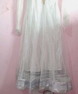 White Anarkali Set