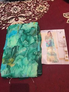 Beautiful Green Floral Saree