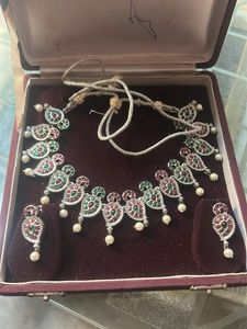 silver lookalike kundan Set