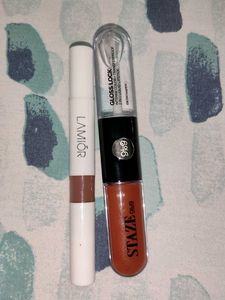 L'AMIOR & STAZE Lip Gloss & Lipstick Duo and staze