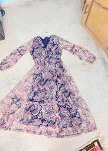 Boho Paisley Print V-Neck Mini Dress