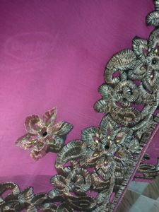 Embroidered Pink Saree