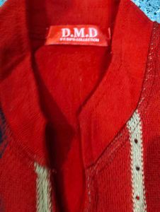 Red Floral Knit Dress Great Condition