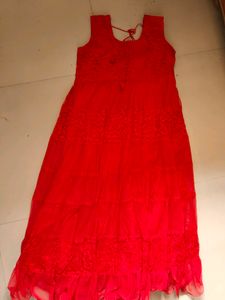Red Aarkali Suit