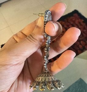 Ethnic Silver Jhumka Earrings
