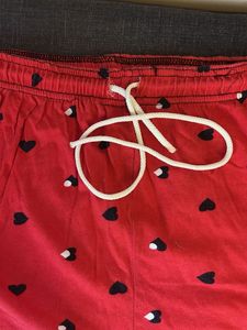Red Heart Print Shorts