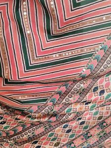 Designer Pink Geometric Print Saree