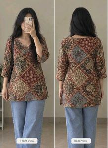 Women’s Multicolor Floral Patchwork Print Short Ku