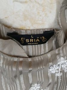 Elegant Striped Kurta with White Embroidery