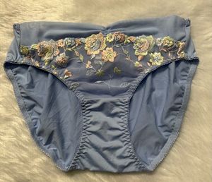 Light Blue Floral Embroidered Briefs