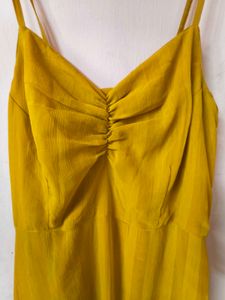 Yellow Striped Midi Dress