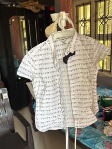 Cute Boys White Shirt with Pattern
