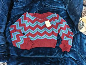 Chic Chevron Knit Cropped Sweater