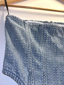 Sparkly Denim Corset Top