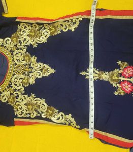 Embroidered Navy Blue Kurta Set