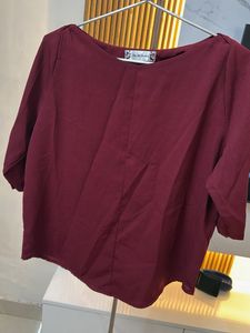Maroon 3/4 Sleeve Top