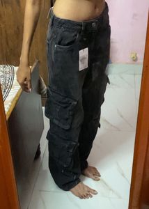 Grey Cargo Jeans