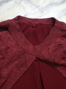 🍷Wine Long sleeve Knit tee