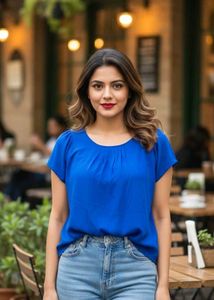 Elegant Blue Casual Top by Motherhood