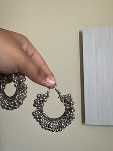 Boho Jhumka Earrings with Beads