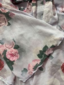 Sheer Floral Print Dupatta Scarf