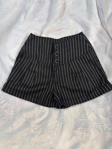 Chic Striped High-Waisted Shorts