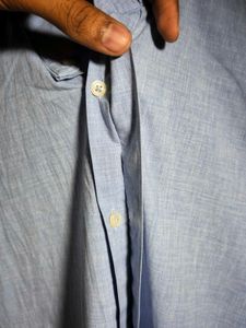 Zara Men's Light Blue Button-Up Shirt