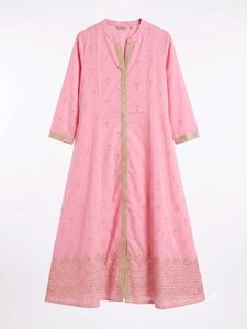 Pink Kurta with Gold Embellishments