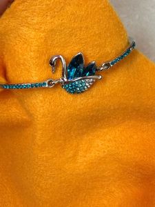 Swan Charm Bracelet with studs