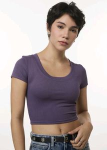 Newme Purple Ribbed Top