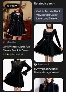 Gothic Lolita Style Velvet Dress🐧🍙🚓🎮📞💣