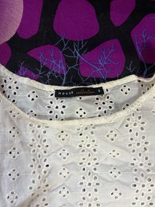 White Eyelet Ruffle Sleeve Top