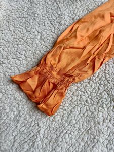 Vibrant Orange Button-Up Shirt
