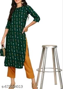 Stylish 👗Green Printed Kurta