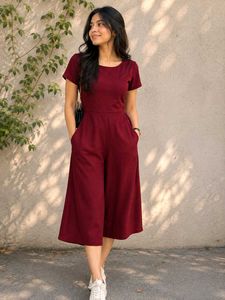 Stylish Burgundy Jumpsuit