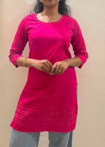 Melange Vibrant Pink Short Kurta