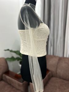 Sheer Sleeve Lace Corset Top