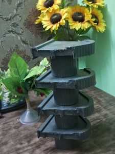 Unique Tiered Black Vase of 4