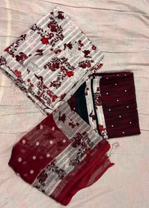 Elegant Floral Print Fabric Set