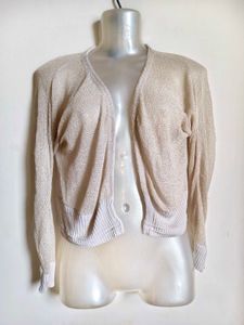 Sheer Knit Cropped Cardigan