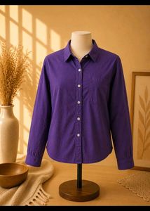 Vibrant Purple Long Sleeve Button-Up Shirt