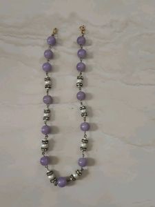 Elegant Purple &amp; Pearl Necklace