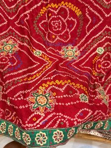beautiful bandhej saree with blouse